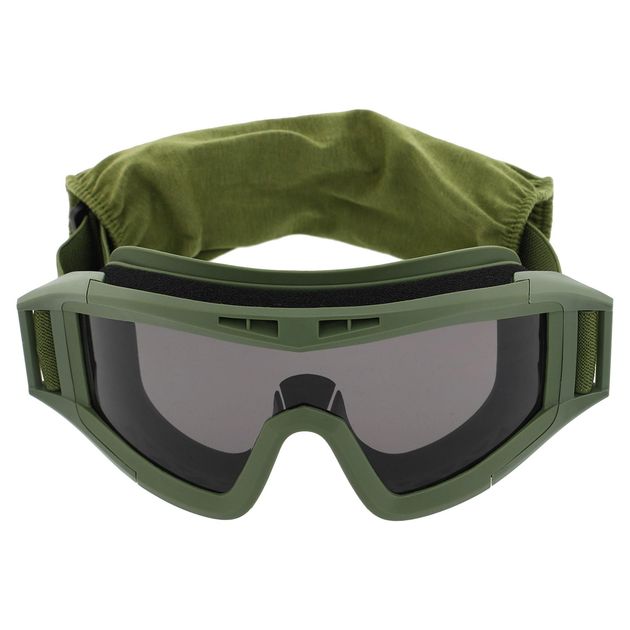 Очки защитные маска со сменными линзами и чехлом SPOSUNE JY-003-2 оливковый - изображение 2