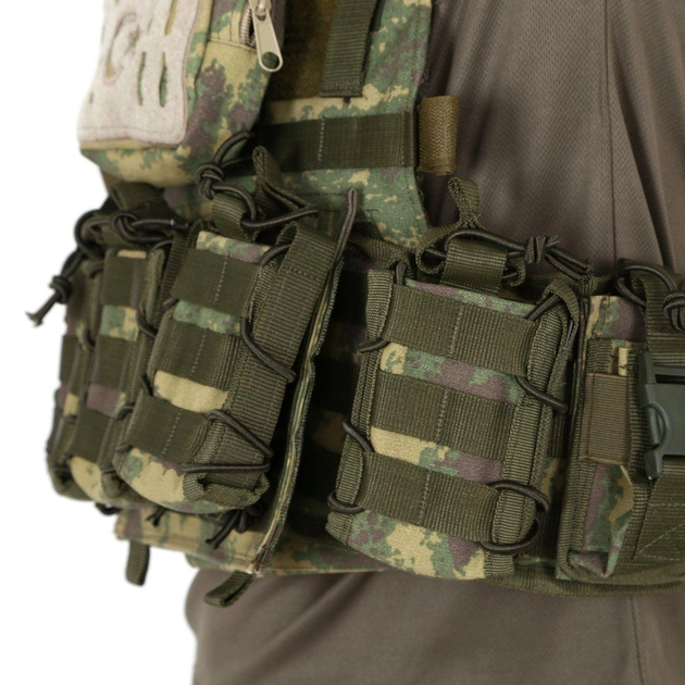 Тактический разгрузочный жилет с карманами, разгрузка военная тактическая для армии зсу Камуфляж хаки - зображення 2