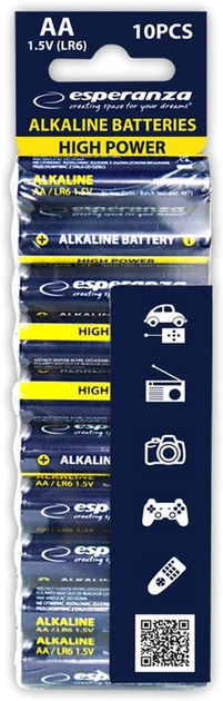 Батарейки Esperanza Batteries Alkaline AA 10 шт (EZB112) - изображение 4