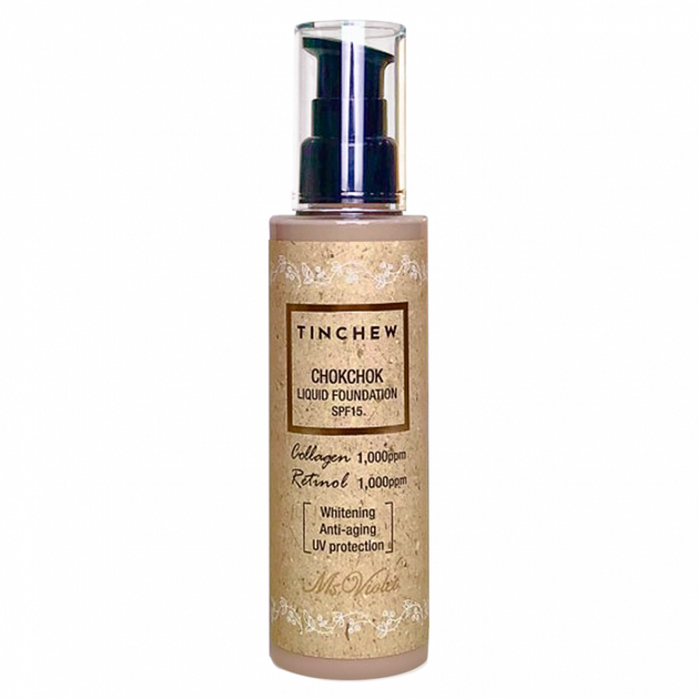 Тональный крем с коллагеном и ретинолом Tinchew Chokchok Liquid Collagen-Retinol Foundation #13 100 мл - Фото 1 Тональный крем с коллагеном и ретинолом Tinchew Chokchok Liquid Collagen-Retinol Foundation #13 100 мл - изображение 1