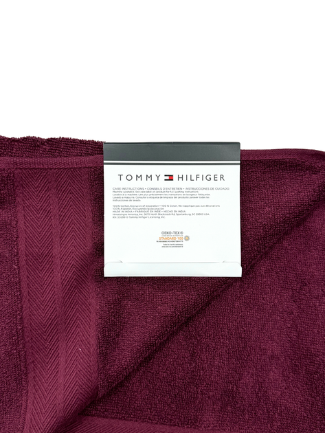 Полотенце махровое Tommy Hilfiger Modern American Банное 76х138 см Бордовое (1159801157) - Фото 4 Полотенце махровое Tommy Hilfiger Modern American Банное 76х138 см Бордовое (1159801157) - изображение 4
