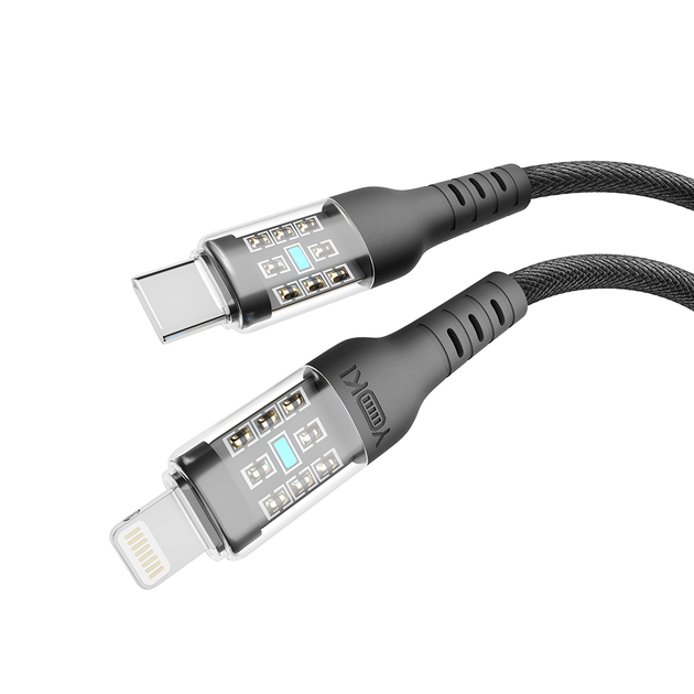 Кабель для зарядки и обмена данными USB YOKI YK-CY23 CYBER Series Type-C to Lightning 30W (3A/10V) 1.2m Черный - Фото 8 Кабель для зарядки и обмена данными USB YOKI YK-CY23 CYBER Series Type-C to Lightning 30W (3A/10V) 1.2m Черный - изображение 8