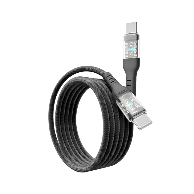 Кабель для зарядки и обмена данными USB YOKI YK-CY23 CYBER Series Type-C to Type-C 60W (3A/20V) 1.2m Черный - изображение 5