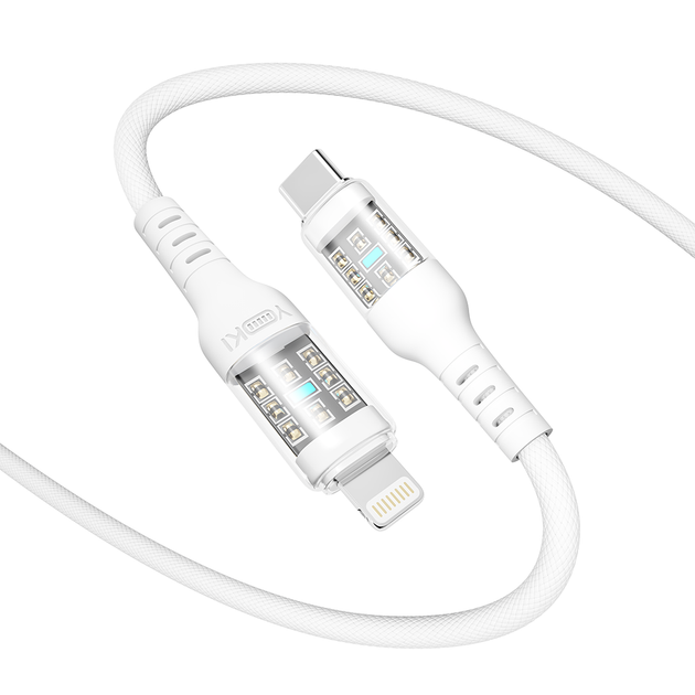 Кабель для зарядки та обміну даними USB YOKI YK-CY23 CYBER Series Type-C to Lightning 30W (3A/10V) 1.2m Білий - Фото 4 Кабель для зарядки та обміну даними USB YOKI YK-CY23 CYBER Series Type-C to Lightning 30W (3A/10V) 1.2m Білий - зображення 4