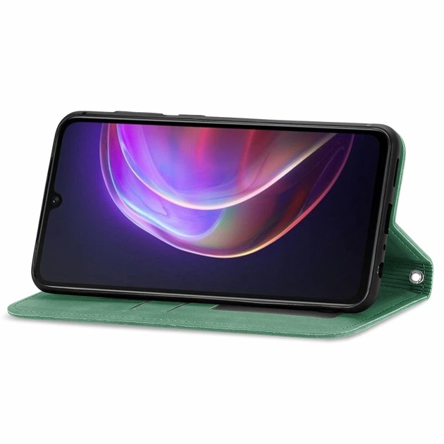 Чехол-книжка Skin Feel Leather Wallet для Vivo V21 Green - Фото 4 Чехол-книжка Skin Feel Leather Wallet для Vivo V21 Green - изображение 4