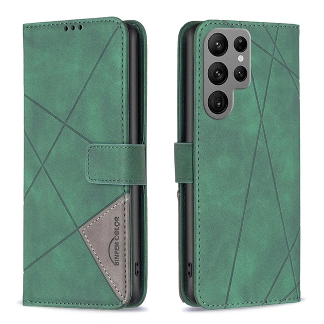 Чехол-книжка BF Color Geometric для Samsung Galaxy S23 Ultra Green - Фото 2 Чехол-книжка BF Color Geometric для Samsung Galaxy S23 Ultra Green - изображение 2
