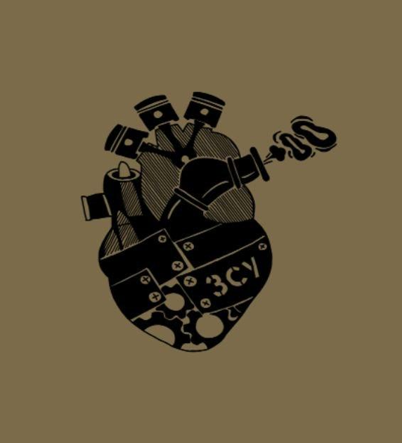 Бавовняна футболка прямого крою ЗСУ з принтом Сердце олива 48 - зображення 2