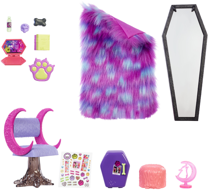 Zestaw Monster High Mattel Sypialnia Clawdeen Wolf (194735069842) - obraz 4