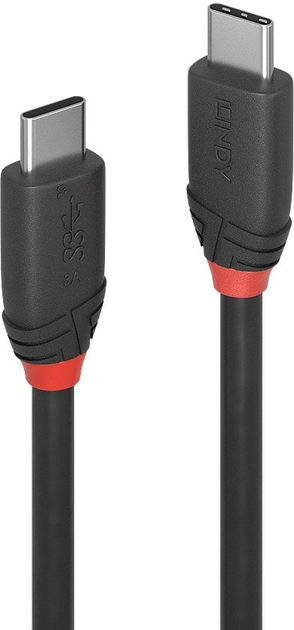 Kabel Lindy USB Type-C - USB Type-C M/M 0.5 m Black (4002888369053) - obraz 1