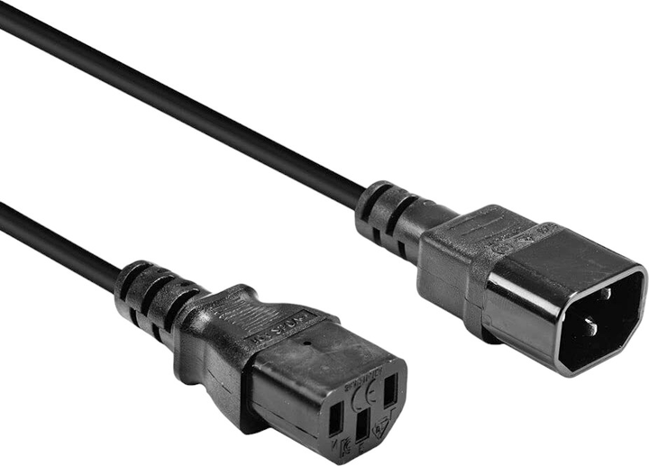 Kabel Lindy IEC-C14 - IEC-C13 M/F 3 m Black (4002888303323) - obraz 1
