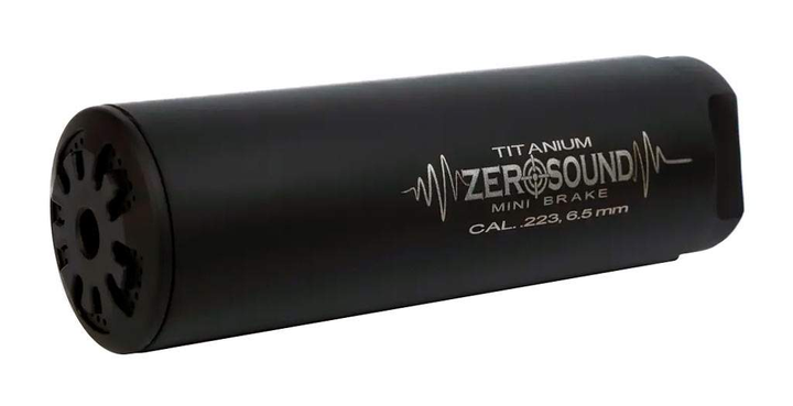Глушник Zero Sound TITANium Mini Brake кал. 223 - 6,5 Creedmoor. Різьба 1/2"-28 UNEF - зображення 2