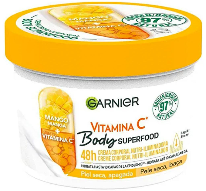 Крем для тіла Garnier Superfood Mango 380 мл (3600542546102) - зображення 1