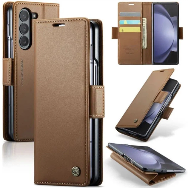 Чехол книжка CaseMe Leather Magnet Case для Samsung Galaxy Fold5 brown - изображение 2