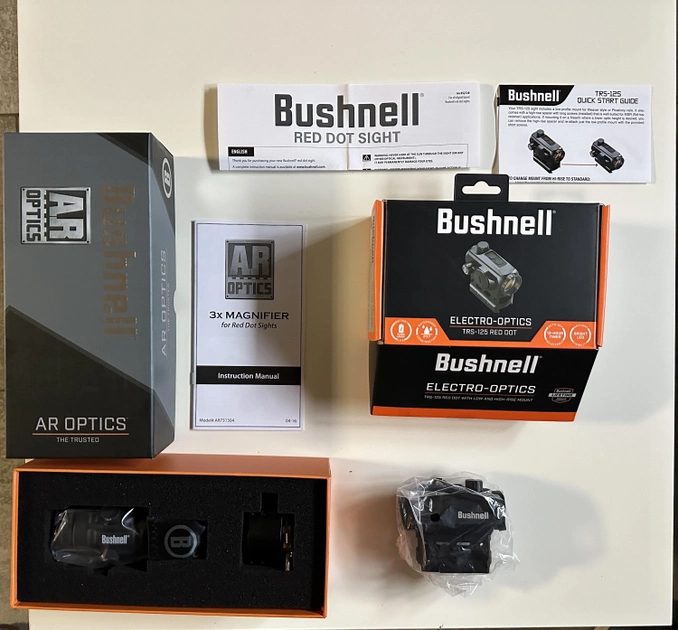 Комплект Коллиматор Bushnell Optics TRS125 3 МОА + Магнифер Bushnell Transition 3x24 - изображение 2