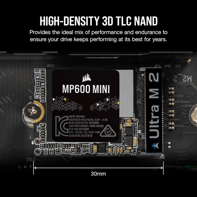 SSD диск Corsair MP600 Mini 1ТБ M.2 2230 NVMe 1.4 PCIe x4 Gen4 up