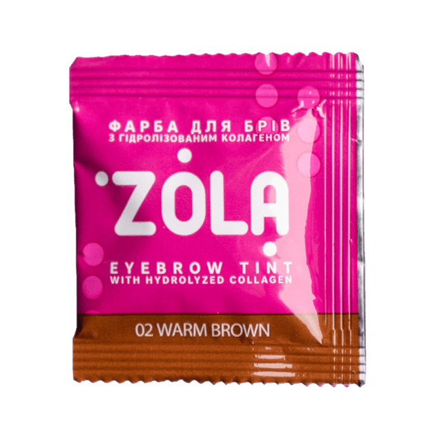 Фарба для брів Zola в саше з колагеном Eyebrow Tint With Collagen № 02 Warm Brown 5ml - Фото 1 Фарба для брів Zola в саше з колагеном Eyebrow Tint With Collagen № 02 Warm Brown 5ml - зображення 1