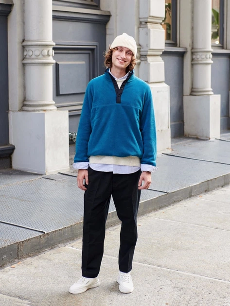 Толстовка на флисе мужская Uniqlo 292586154 M Синяя (1159798192) - изображение 6