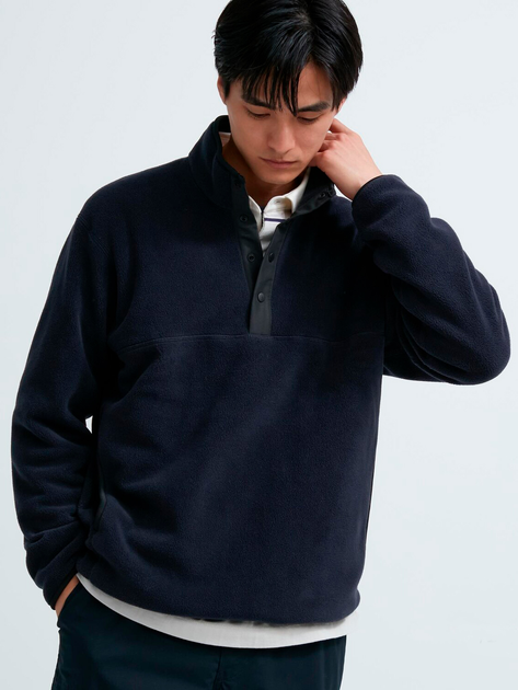Толстовка на флисе мужская Uniqlo 138177826 L Синяя (1159798253 ...