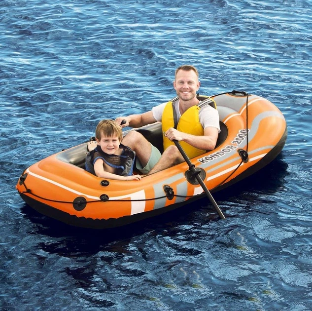 Nadmuchiwana łódź Bestway Kondor 2000 dla 1 dorosłej osoby + 1 dziecka 188 x 98 cm (6942138979756) - obraz 10