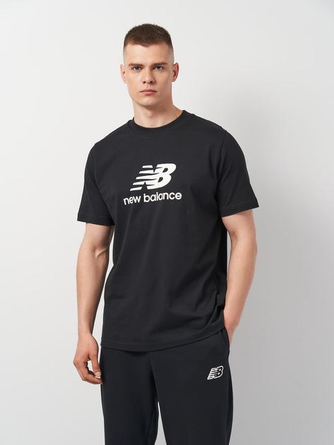 Футболка хлопковая длинная мужская New Balance Stacked Logo MT41502BK ...