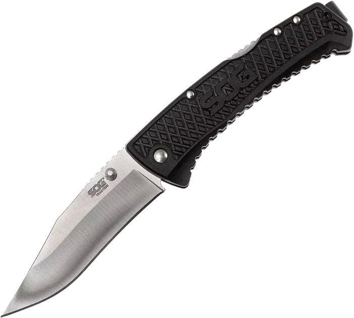 Нож складной туристический нож SOG Traction Satin Черный (TD1011-CP) - изображение 1