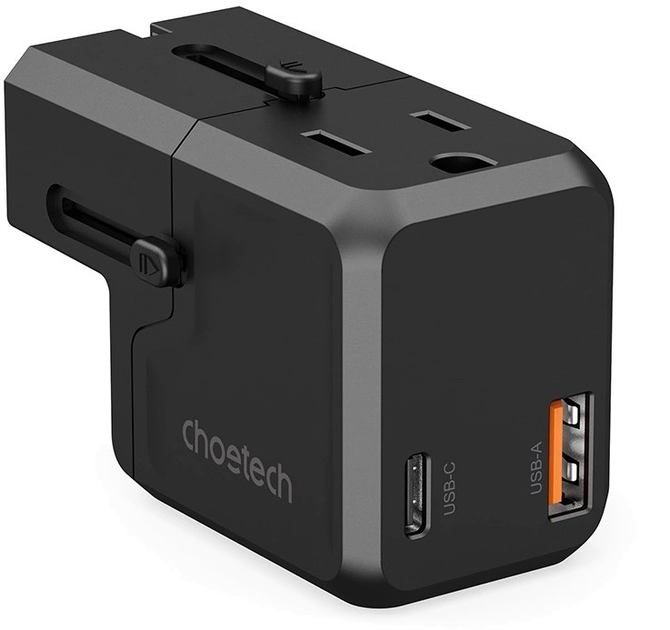 Ładowarka sieciowa Choetech Universal PD6038 USB Type-C - USB-A Black (6932112106186) - obraz 5