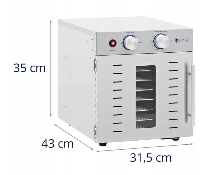 Сушилка для пищевых продуктов дегидратор Royal Catering RCDA-800/23S 800 Вт 8 поддонов - изображение 6