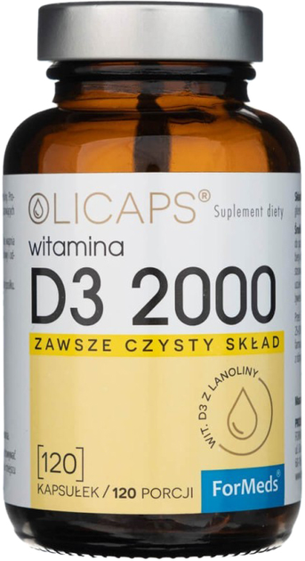 Вітамін D3 Formeds Licaps 2000 120 капсул (5903148621562) - зображення 1