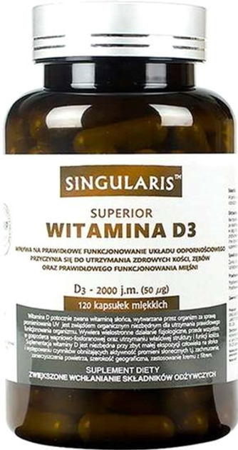 Witamina D3 Singularis Forte 2000 IU 120 caps (5903263262909) - obraz 1