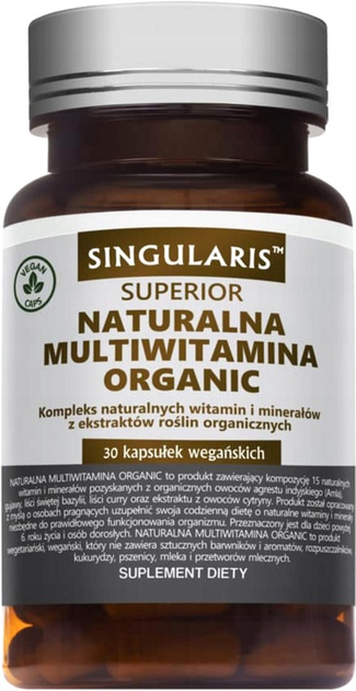 Kompleks witamin i minerałów Singularis Natural Organic Multivitamin 30 caps (5903263262985) - obraz 1