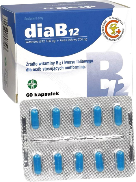 Kompleks witamin Galena DiaB12 60 caps (5903735603513) - obraz 2