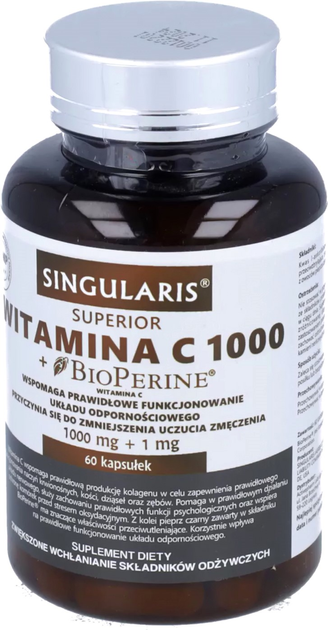 Witamina C Singularis Superior 1000 + BioPerine 1 Mg 60 caps (5903263262190) - obraz 2