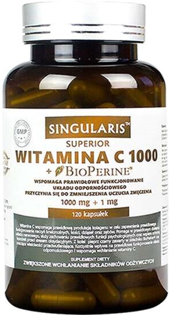 Witamina C Singularis Superior 1000 + BioPerine 1 Mg 120 caps (5903263262268) - obraz 1