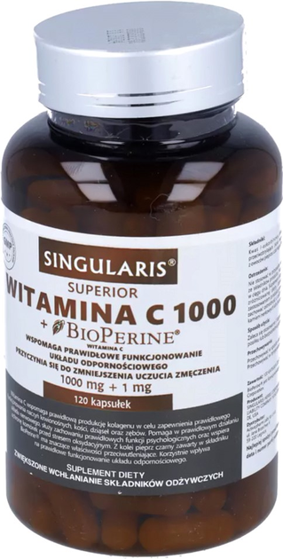 Witamina C Singularis Superior 1000 + BioPerine 1 Mg 120 caps (5903263262268) - obraz 2