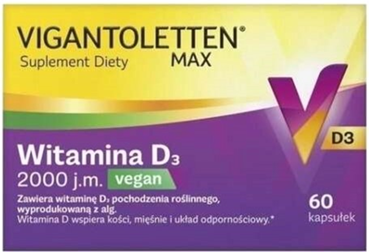 Вітамін D3 Procter & Gamble Vigantoletten Max Vegan 60 капсул (8006540852316) - зображення 1