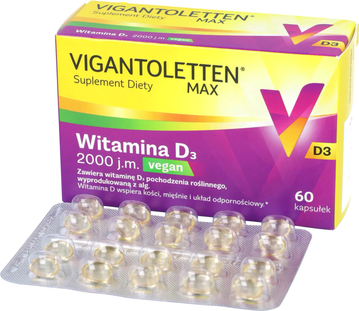 Вітамін D3 Procter & Gamble Vigantoletten Max Vegan 60 капсул (8006540852316) - зображення 2