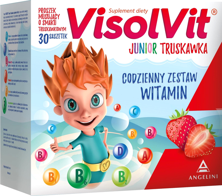 Kompleks witamin Angelini Visolvit Junior Truskawka 30 stz (5906681444193) - obraz 2