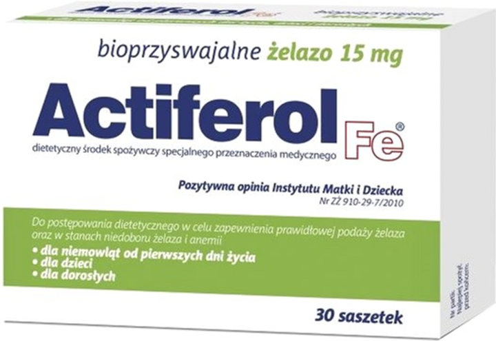 Залізо Polski Lek ActiFerol Fe 15 Mg 30 шт (5901785305531) - зображення 1