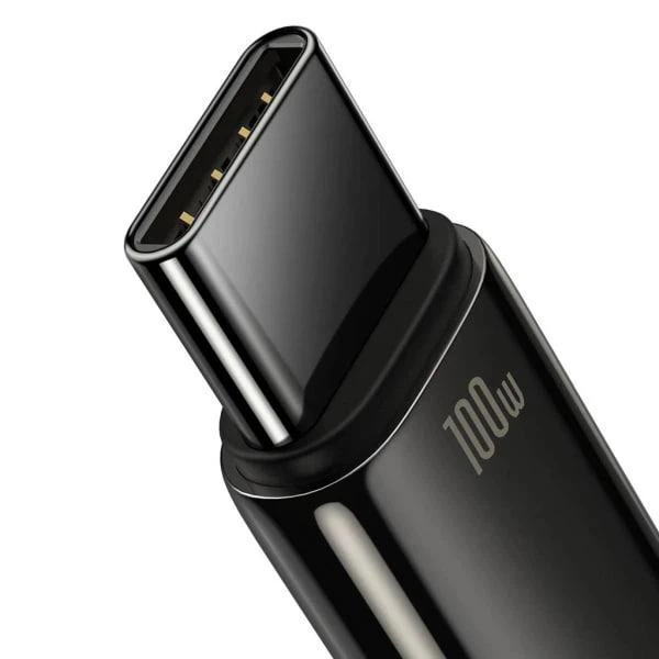Кабель Baseus Tungsten Gold Fast Charging Data Cable USB to Type-C 100W 20V 5A 1м (CAWJ000001) Black - зображення 3
