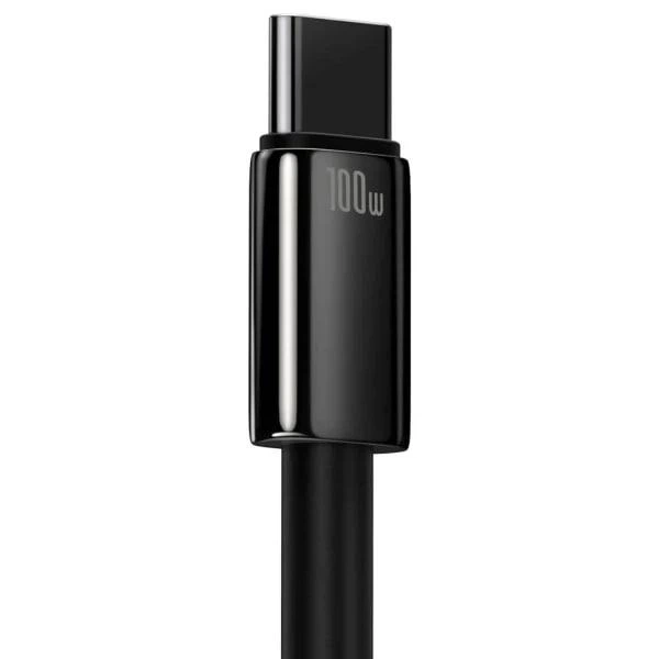 Кабель Baseus Tungsten Gold Fast Charging Data Cable USB to Type-C 100W 20V 5A 1м (CAWJ000001) Black - зображення 6
