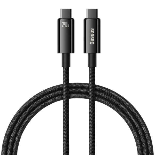 Кабель Baseus Tungsten Gold Fast Charging Data Cable Type-C to Type-C 240W 1м (CAWJ040001) Black - зображення 2