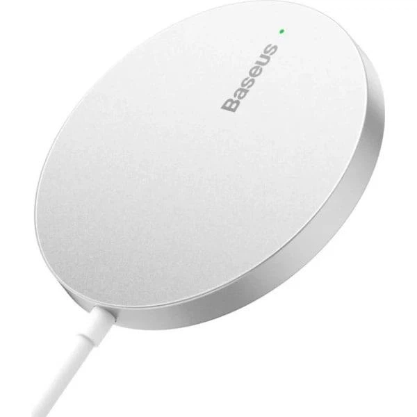 Бездротовий зарядний пристрій Baseus Simple Mini3 Magnetic Wireless Charger с технологією Qi 15W (CCJJ040012) White - зображення 4