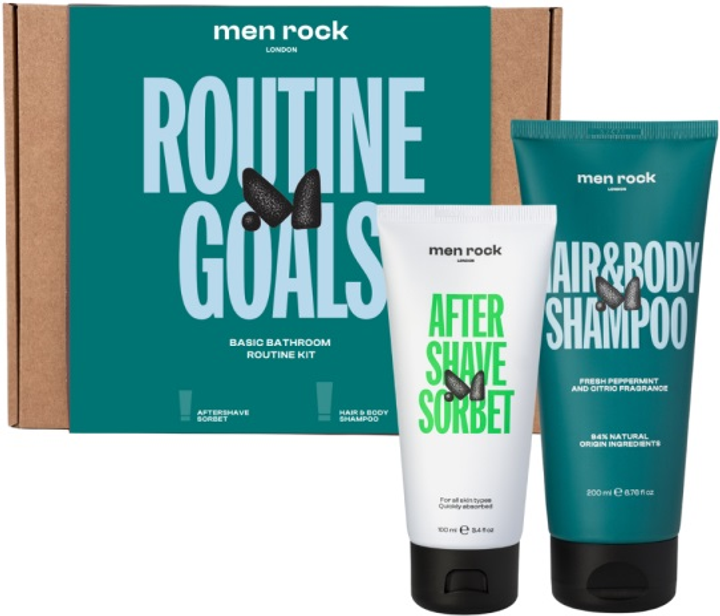 Набір косметики для догляду Men rock Routine Goals Essential Grooming Крем після гоління 100 мл + Гель для душу 200 мл (5060796560497) - зображення 1