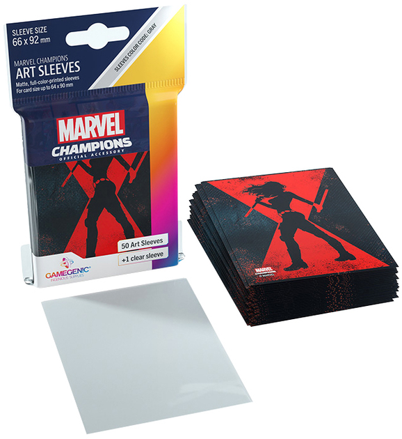 Koszulki na karty Gamegenic Marvel Champions Art Sleeves 66 x 91 mm Black Widow 50 + 1 szt (4251715410561) - obraz 5