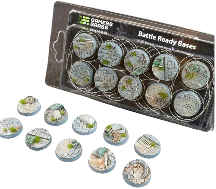 Podstawki do figurek Gamers Grass Bases Round Urban Warfare 25 mm 10 szt (738956789341) - obraz 1