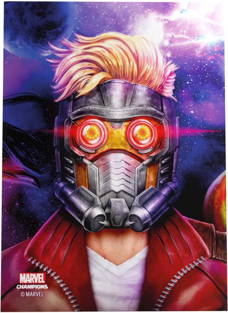 Сорочки для карт Gamegenic до гри Marvel Champions Fine Art Sleeves 66 x 92 мм Star-Lord 50 + 1 шт (4251715410622) - зображення 6