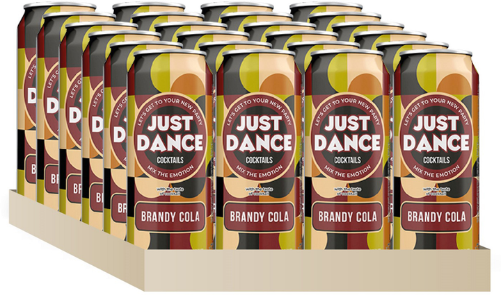 Упаковка слабоалкогольного напитка Just Dance Brandy Cola 7% 0.5 л х 24 шт (4820229039447) - изображение 2