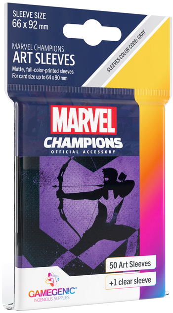 Koszulki na karty Gamegenic do gry Marvel Champions Art Sleeves 66 x 92 mm Hawkeye 50 + 1 szt (4251715411841) - obraz 1