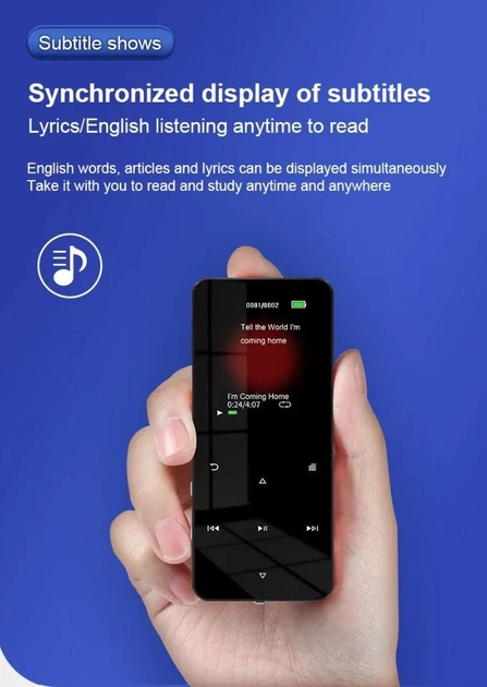 MP3 плеєр Rijaho S08 Bluetooth Hi-Fi 8Gb з зовнішнім динаміком - зображення 6