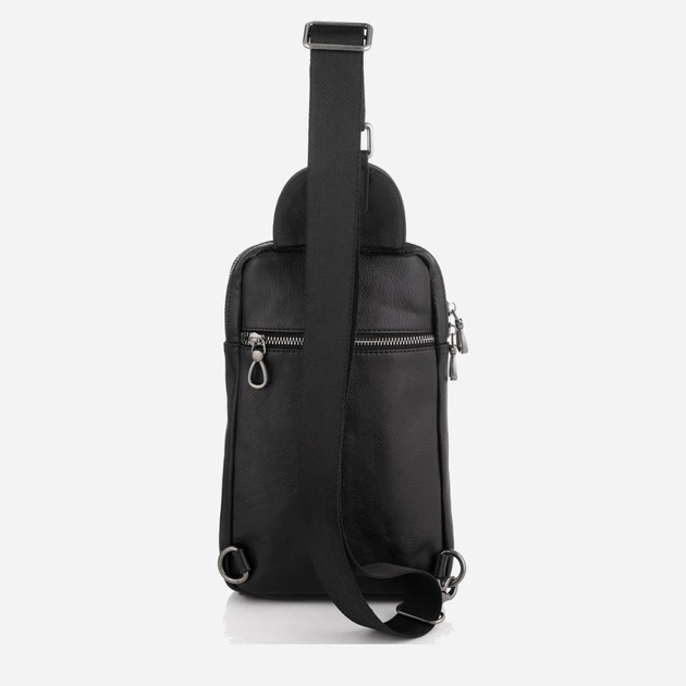 Сумка слинг через плечо мужская кожаная Tiding Bag 9801A Черная - Фото 5 Сумка слинг через плечо мужская кожаная Tiding Bag 9801A Черная - изображение 5